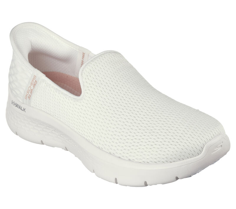 Step into effortless walking comfort with the Skechers Hands Free Slip-ins™ GO WALK® Flex - Relish in white