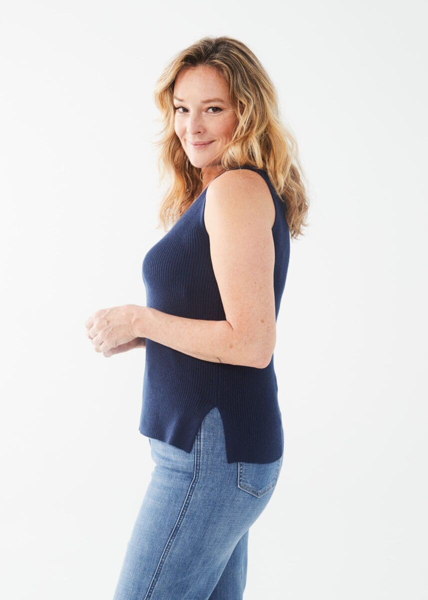 Textured Knit Tank Top by FDJ