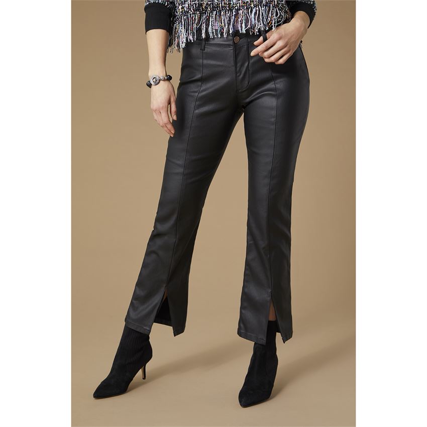 OMG Zoeyzip Bootcut Faux Leather with Front Slit