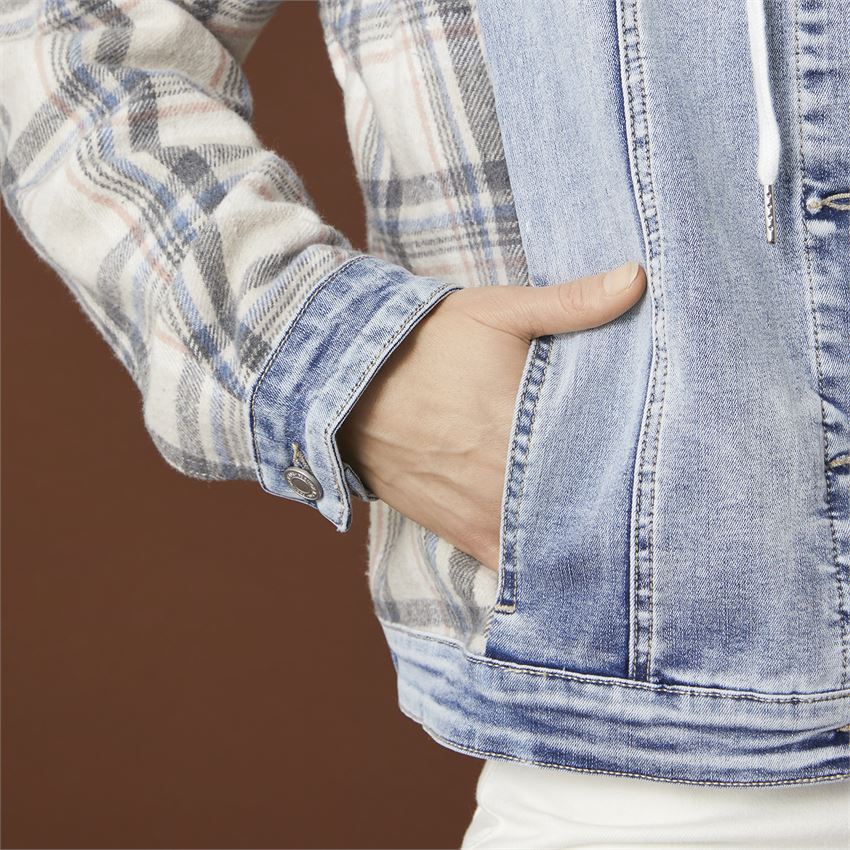 OMG Oversized Denim Jacket with Flannel
