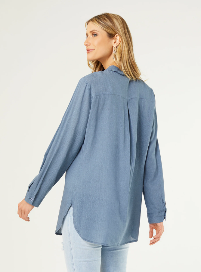SKYLA BUTTON DOWN TUNIC TOP