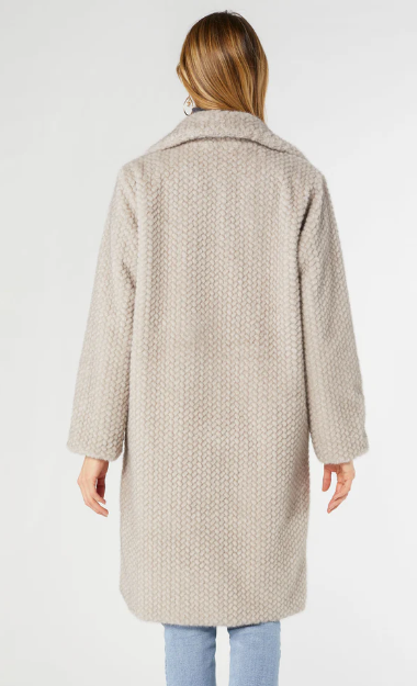 Lenore Textured Faux Fur Coat