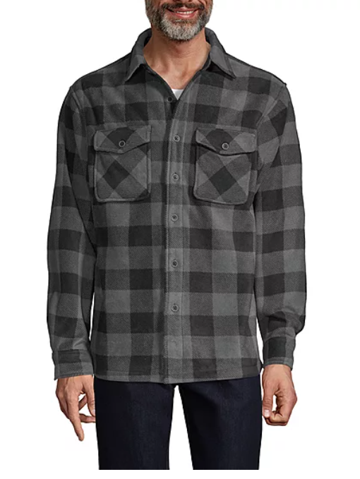 Men's Sherpa-Lined Fleece Shirt Jacket