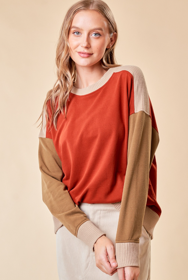 Pull over Colorblock Top