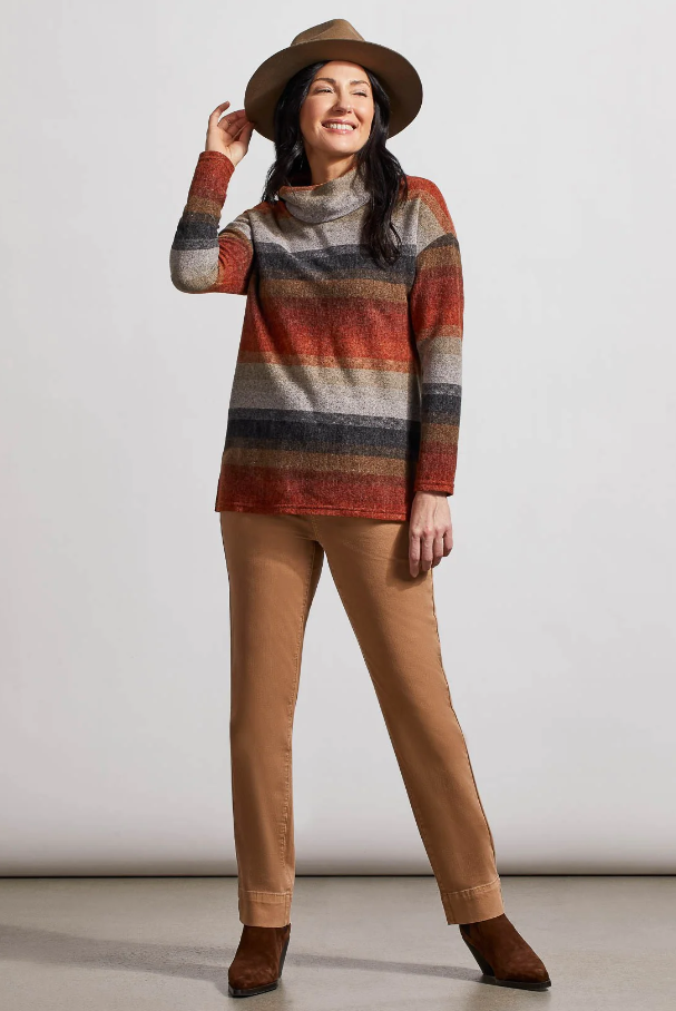 DROP SHOULDER COWL NECK SWEATER