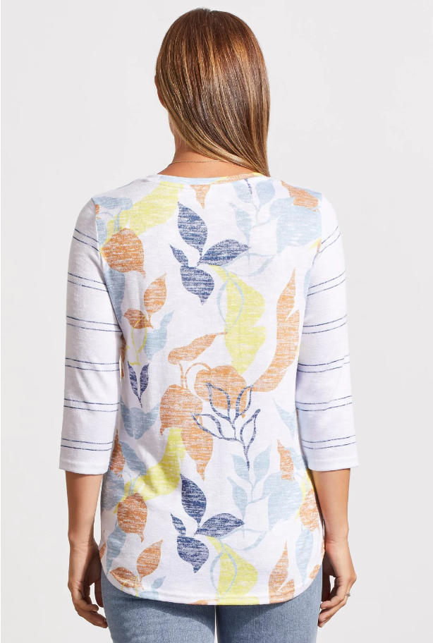 3/4 SLEEVE MIXED PRINT TOP by TRIBAL