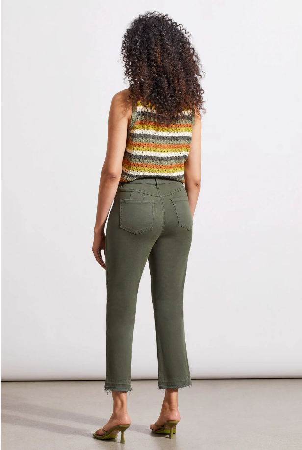 SOPHIA CURVY 25 INCH FLARED JEANS WITH DISTRESSED HEM