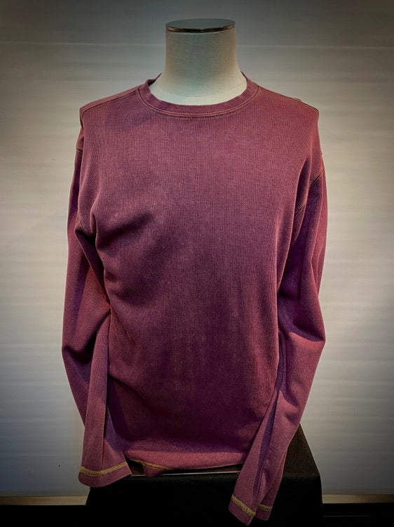 Men’s Long Sleeve Ribbed Pigment Dyed Tee
