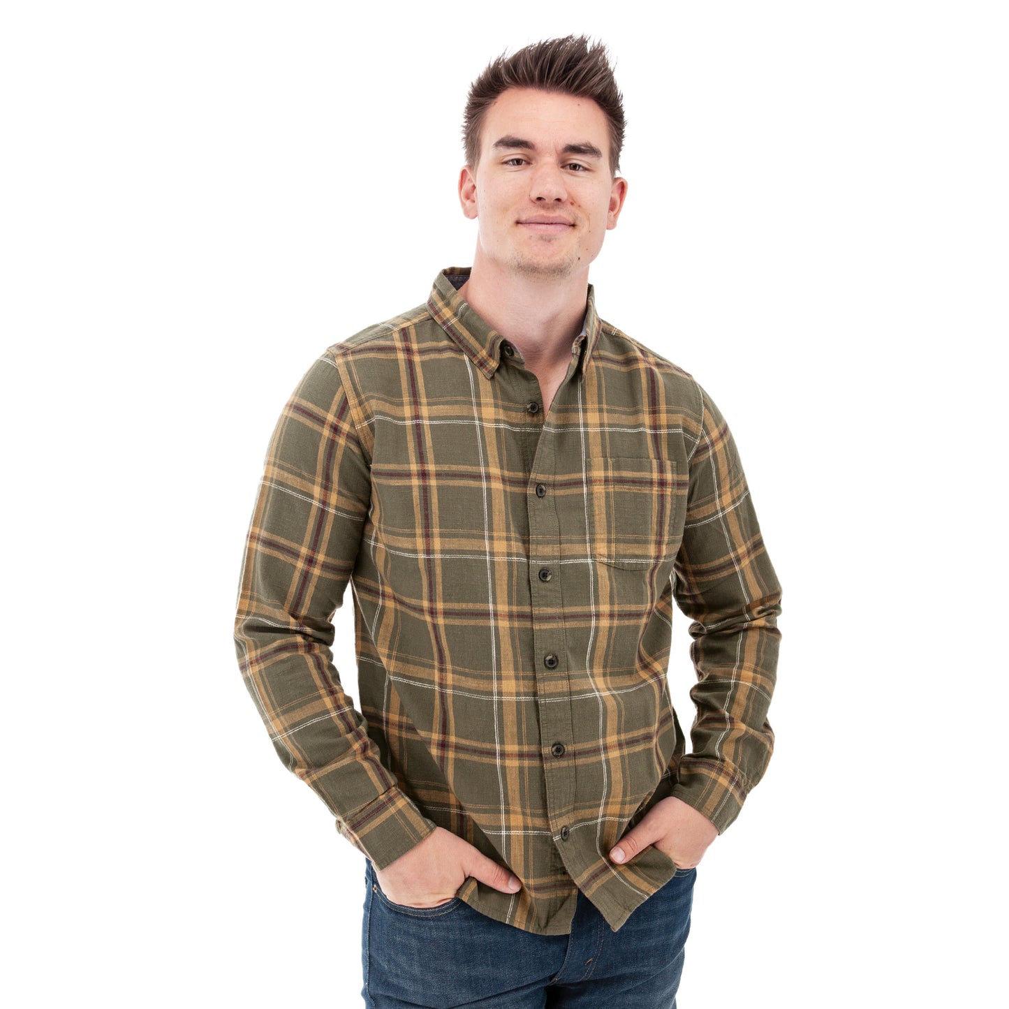 Tall Chase Organic Hidden Button-Down Shirt