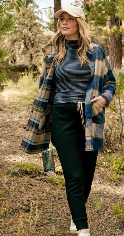 Aneta Reversible Plaid Flannel Jacket