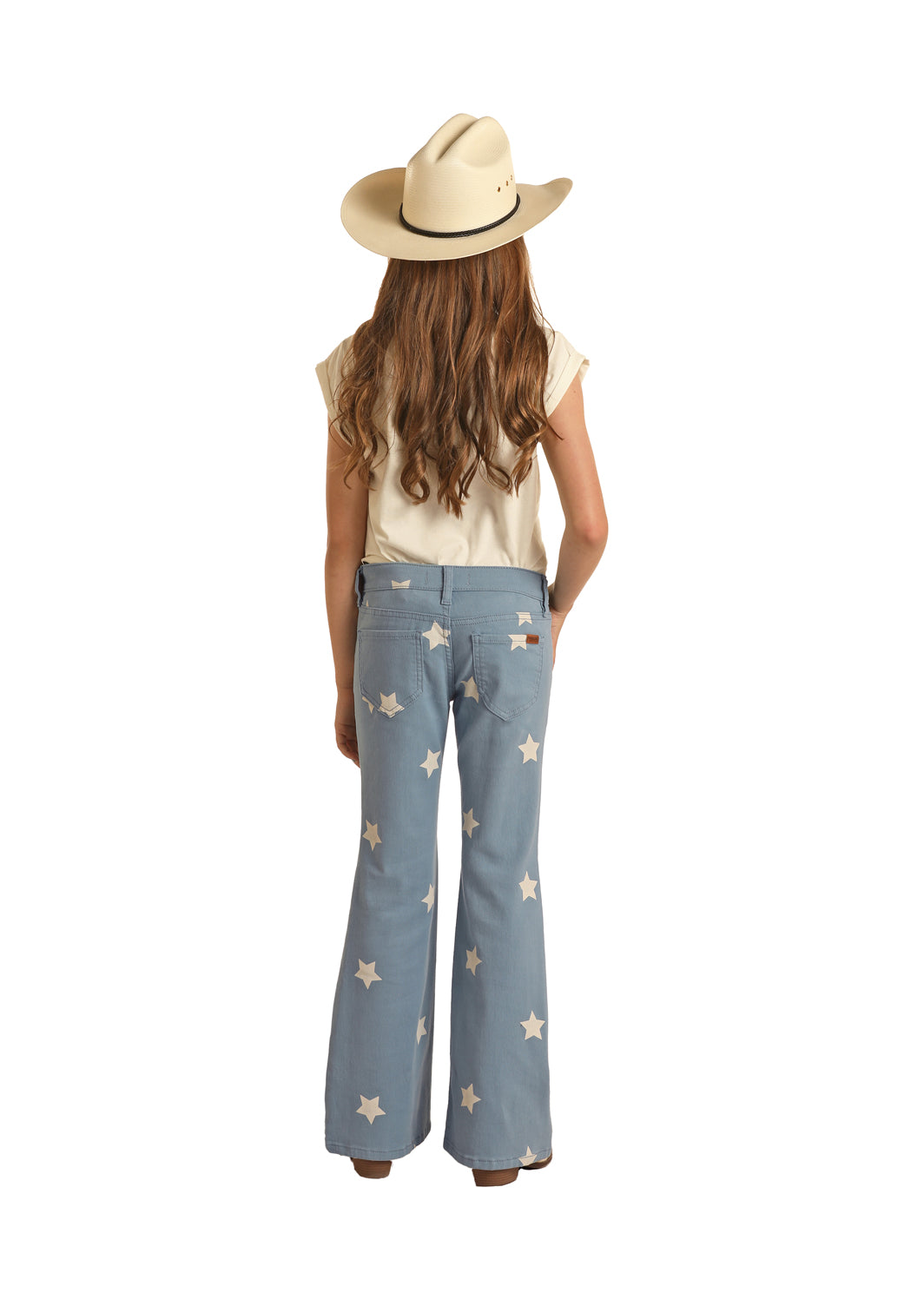 Rock & Roll Denim Girls Mid Rise Star Print Jeans