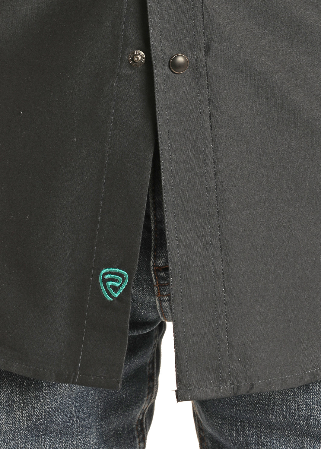 Rock & Roll: Long Sleeve 2 Pocket Border Woven Snap