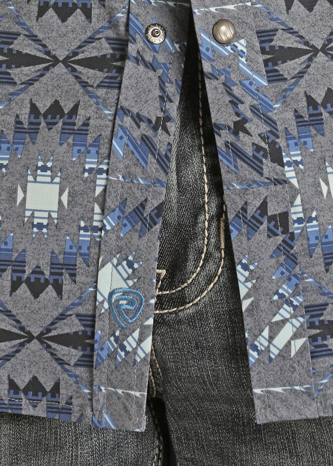 Modern Fit Aztec Western Snap Mens Shirt