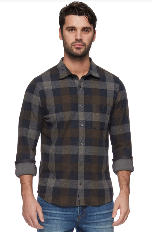 GILMER LONG SLEEVE HERO KNIT FLANNEL SHIRT