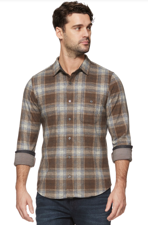 TRIMBLE LONG SLEEVE HERO KNIT FLANNEL SHIRT