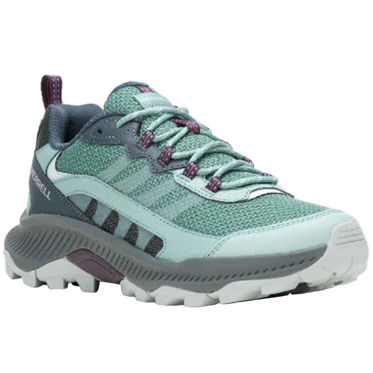 Merrell Women’s Speed Strike 2 trail running shoes with mesh upper, recycled materials, cushioned midsole, and sticky rubber outsole