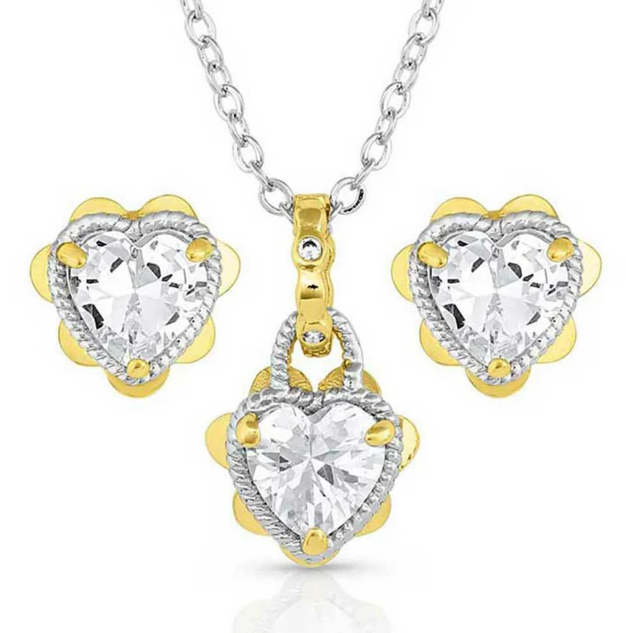 PETALED HEART JEWELRY SET