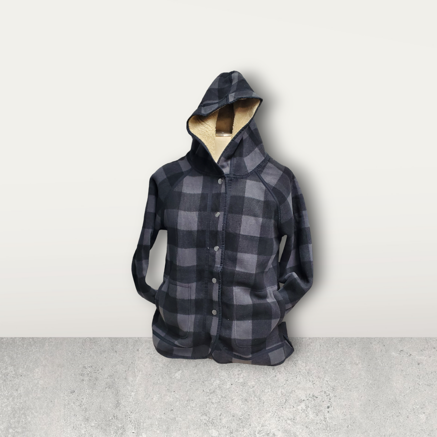 Micro Fleece Buffalo Plaid Full Zip Jacket