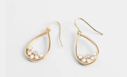 Scattered Stone Teardrop Earrings