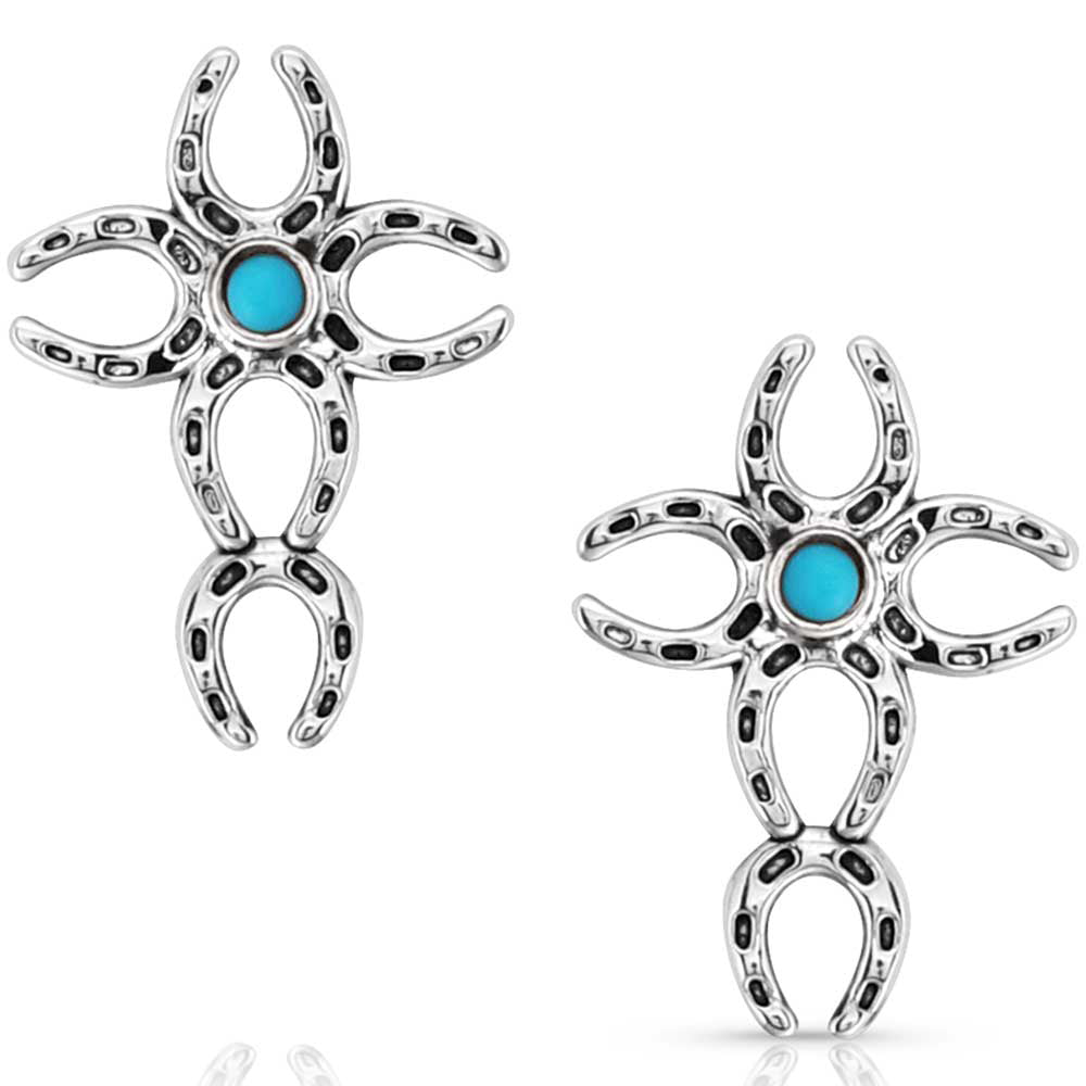 Faith Never Fails Horseshoe Cross Earrings
