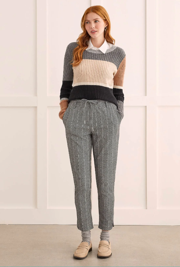 TIE WAIST SOFT PONTE PANTS