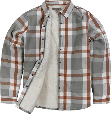 Victory Outfitters Women's Snap Front Sherpa Lined Soft Flannel Shirt Jacket