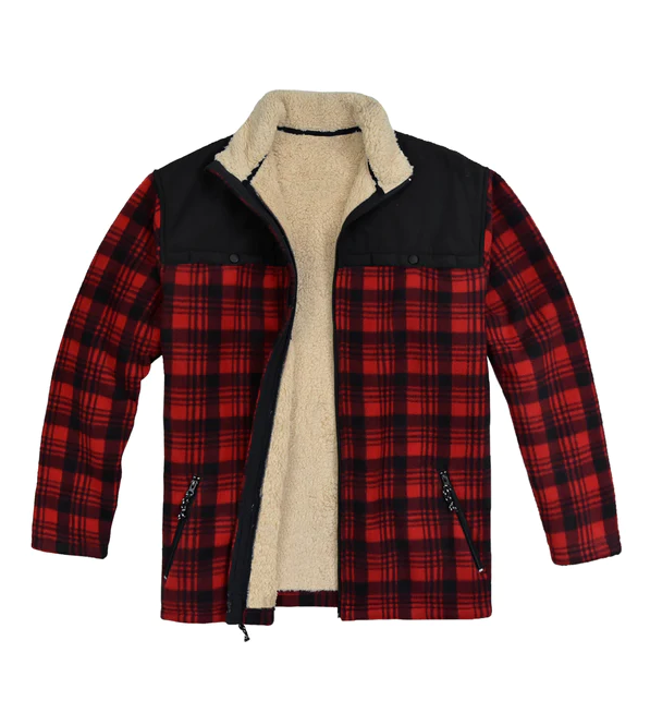 Victory Outfitters Men's Buffalo Plaid Sherpa-Lined Fleece Jacket