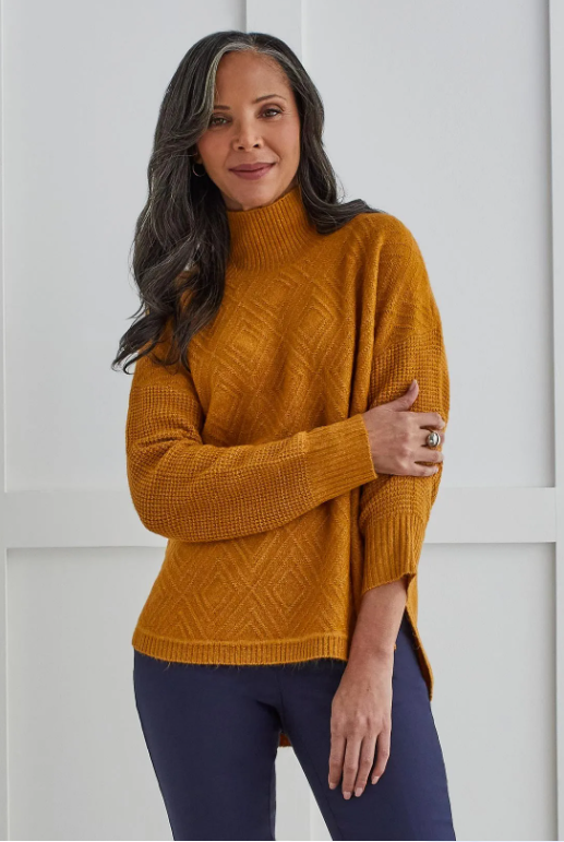 Textured Mock Neck Sweater