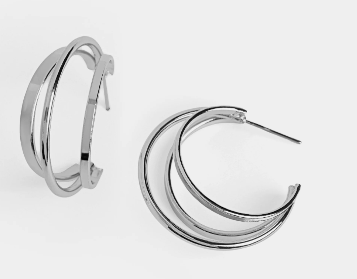 Multi Hoop Earrings - Silver