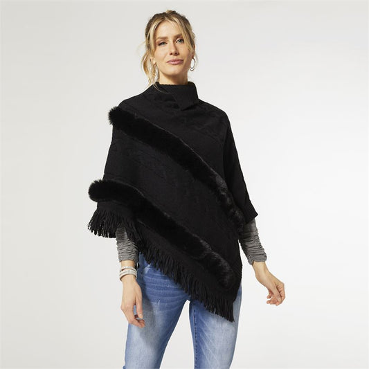 Bellarose Poncho with Faux Fur