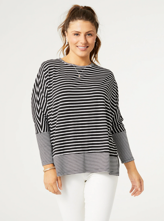 CALLA STRIPED DOLMAN TOP