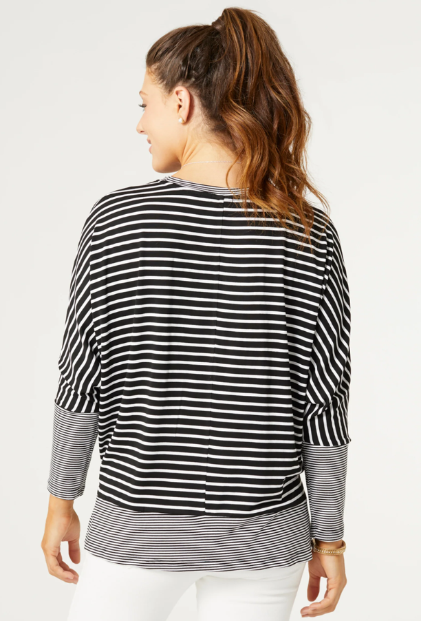 CALLA STRIPED DOLMAN TOP