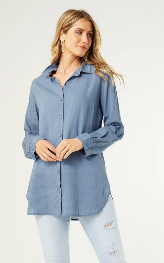 SKYLA BUTTON DOWN TUNIC TOP