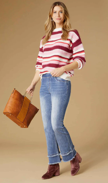 Paloma Textured Stripe Crew Neck Sweater