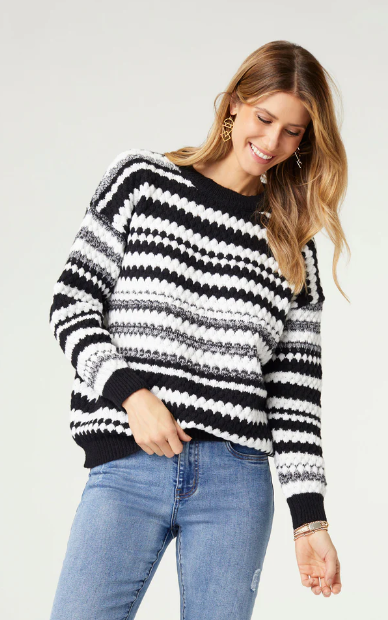 Noelle Textured Stripe Sweater