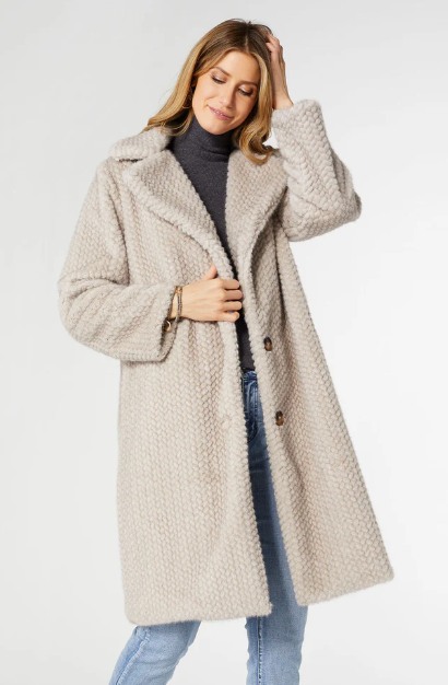 Lenore Textured Faux Fur Coat