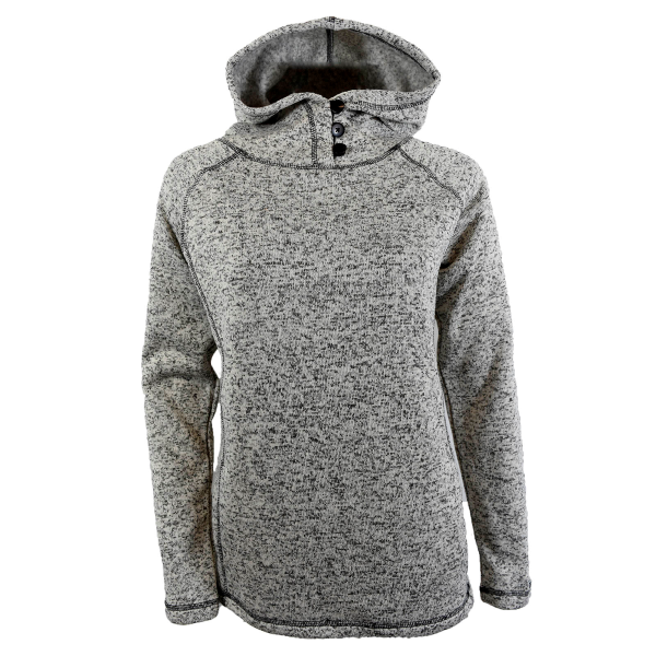 Ladies' Knit Fleece Salt & Pepper Hoodie