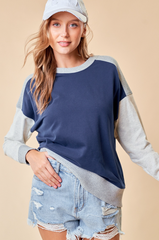 Pull over Colorblock Top