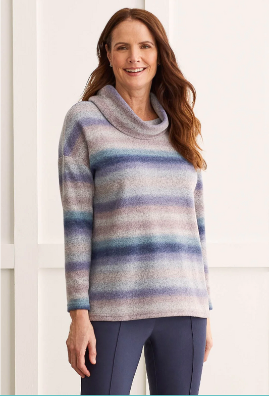 DROP SHOULDER COWL NECK SWEATER