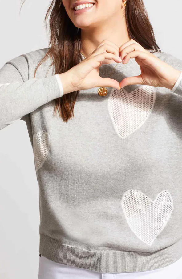 Tribal Crew Neck Sweater with Hearts