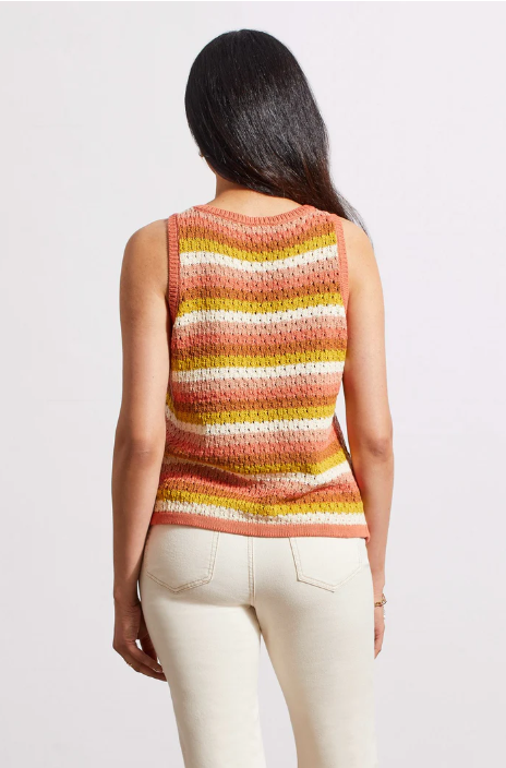 COTTON RACER BACK SLEEVELESS SWEATER