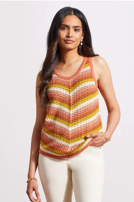 COTTON RACER BACK SLEEVELESS SWEATER