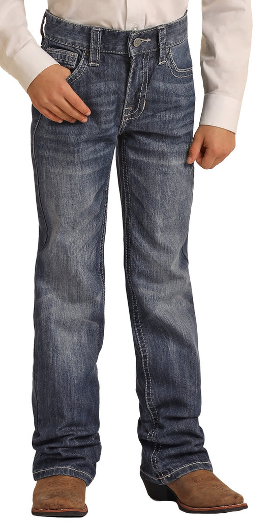 Rock & Roll Western Denim Jeans Boys Regular Fit Bootcut