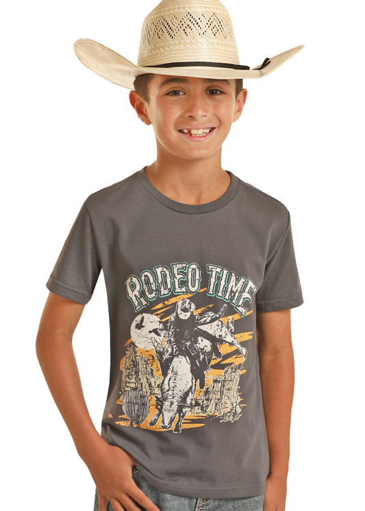 Rock & Roll Denim Boy's Dale Brisby Rodeo Time Graphic Short Sleeve T-Shirt
