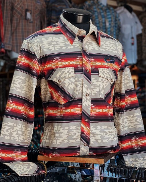 Rock & Roll: Aztec Orange/Burgundy Long Sleeve Shirt