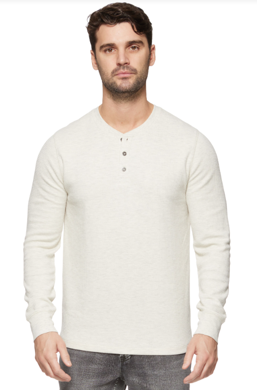 CHATSWORTH LONG SLEEVE SOFT WAFFLE HENLEY