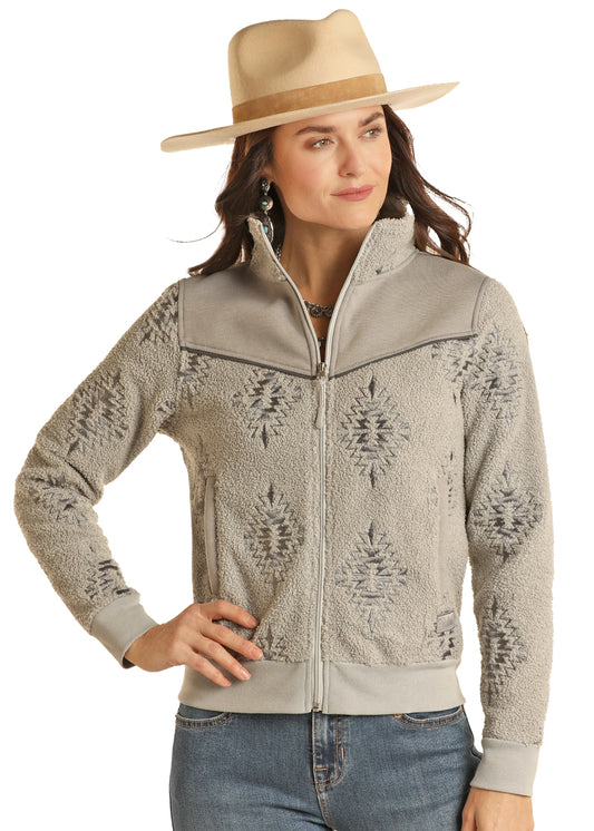 Powder River Women's Embroidered Berber Bomber Jacket