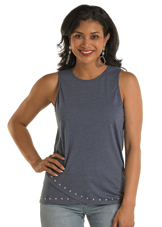 Panhandle Ladies Tulip Hem Tank Navy