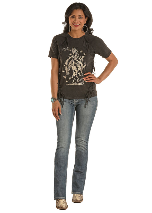 PANHANDLE WOMEN'S GRAPHIC TEE WITH FRINGE