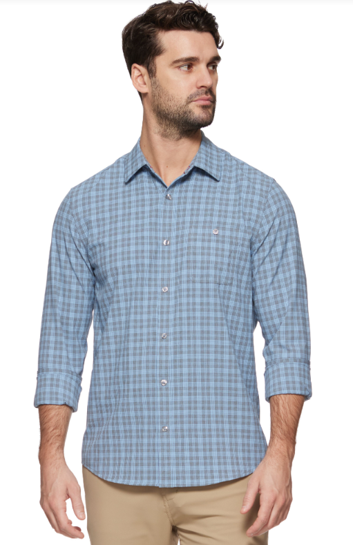 Long Sleeve Harwich Made Flex Performance Plaid Woven Shirt